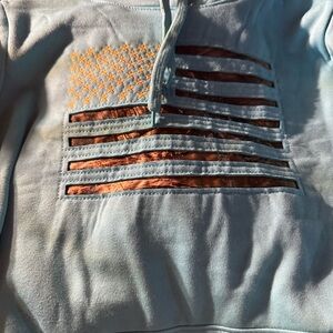 Mossy Oak Blue and Orange Flag Sweatshirt